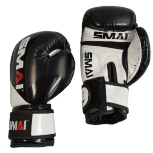 SMAI Kids PU Boxhandschuhe, schwarz-weiß
