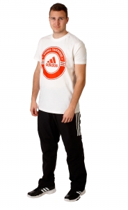 adidas Taekwondo Community Line Shirt "Circle" weiß/rot, adicsts01T
