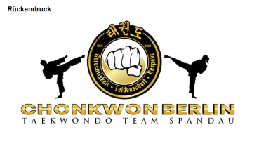 Preview: Daedo TA1001 Dobok Style with White Collar WT - mit Rückendruck  - Logo Chonkwon Berlin Taekwondo und  Brustlogo TAEKWONDO TEAM SPANDAU