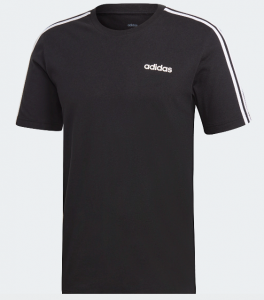 adidas T-Shirt schwarz mit weißen Schulterstreifen 13-ADIDQ3113