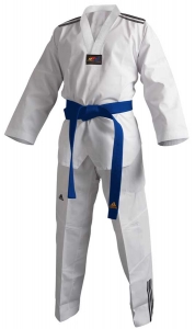 adidas TKD Anzug ADI Club 3 strips weißes Revers