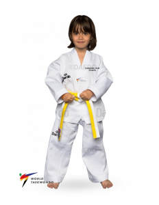 Daedo TA1001 Dobok Style with White Collar WT - mit Rückendruck  - Logo Chonkwon Berlin Taekwondo und  Brustlogo TAEKWONDO TEAM SPANDAU