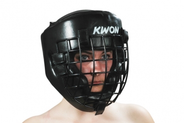 KWON Kopfschutz mit Eisengitter schwarz