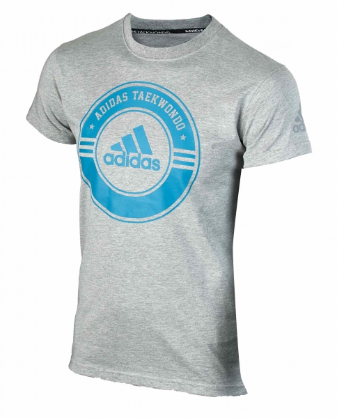 adidas Taekwondo Community Line Shirt "Circle" grey/blue, adicsts01T