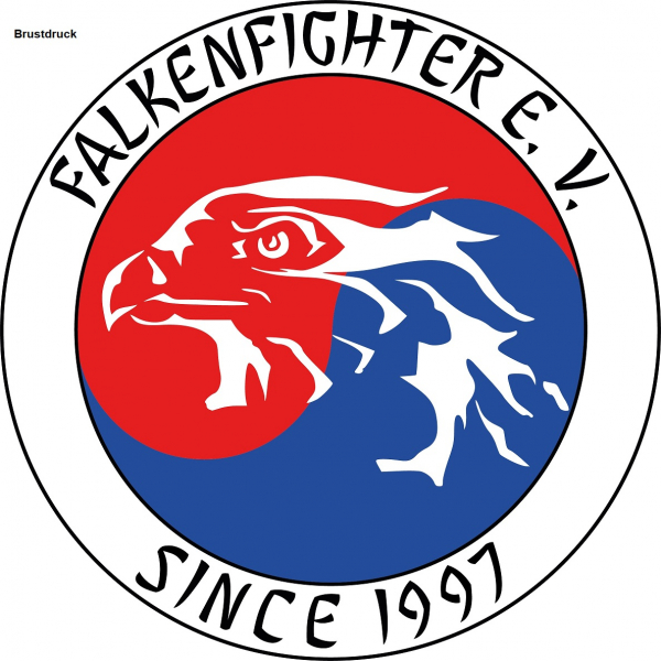 Daedo TA1001 Dobok Style with White Collar WT - mit Rückendruck  - Abteilungslogo Taekwondo und  Brustlogo Vereinslogo Falkenfighter e.V.