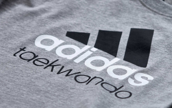 adidas Community line T-Shirt Taekwondo grau/schwarz
