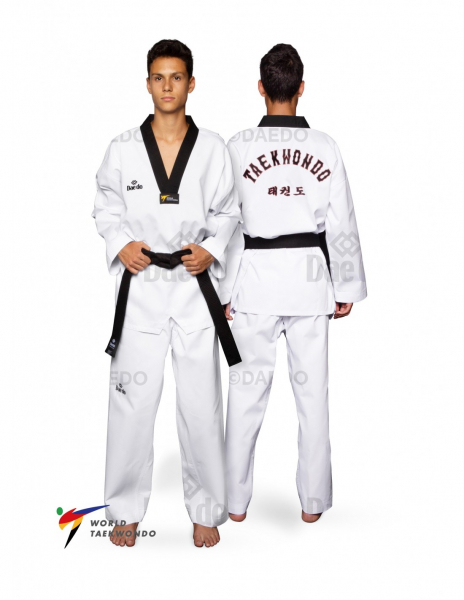 Daedo TA1021 WT Dobok - Black Neck