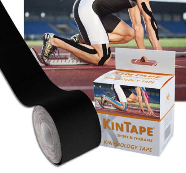 KinTape Kinesiologie Tape 5 cm x 5 m Rolle - schwarz