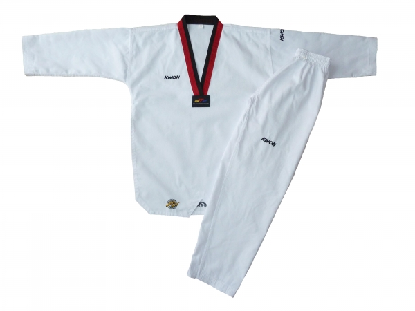 KWON TKD-Anzug Victory Poom, mit schwarz/rotem Revers