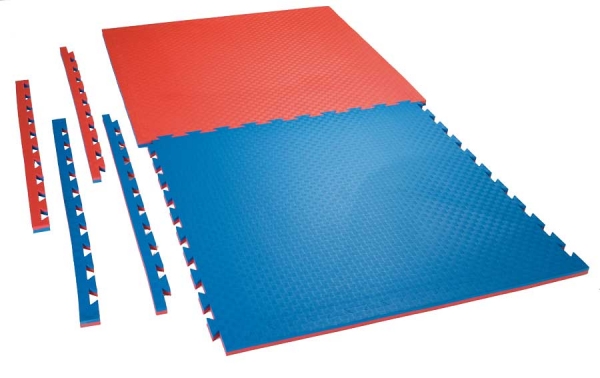 Puzzlematte pro "Checker" 2 cm rot/blau Wendematte